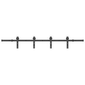 Berkfield Home Sliding Door Hardware Kit 200 cm Steel Black