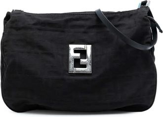 Fendi Borsa a spalla in tela con motivo Zucca 2000-2010 - Nero