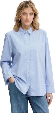 Munthe Rallima Shirt - Dames - Overhemden - Blauw - M - Katoen - Overhemden