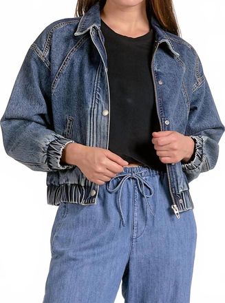 Elan Bomber Jean Jacket In Denim Blue