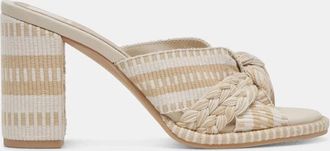 Dolce Vita Brilah Sandals Womens Natural Multi Woven Block Heel ZOGG365