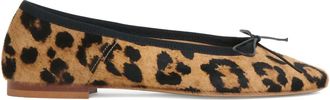 Mansur Gavriel Ballenrinas met luipaardprint en strikdetail - Bruin
