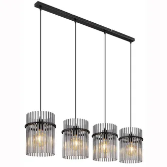 Globo Lighting Lampada A Sospensione - Gorley - Nero - Vetro Vetro Fum&eacute; - Globo