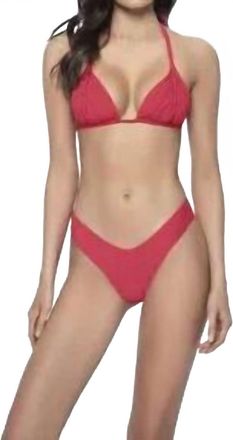 PQ Swim Avalon High Cut Teeny Bikini Bottom In Red