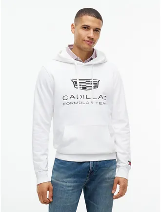 Tommy Hilfiger Mens Tommy x Cadillac F1 Team Logo Hoodie - White - XXL