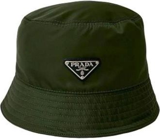 Prada Pre-owned Cotton hats - Dames - Vintage Accessoires - Groen - ONE Size - Katoen - Vintage
