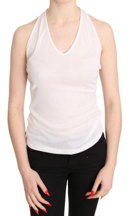 Gianfranco Ferre Halter Cotton Sleeveless Casual Tank Top Womens Blouse