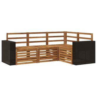 vidaXL Juegos De Sof&aacute;s 4 Pcs Madera De Acacia S&oacute;lida Vidaxl