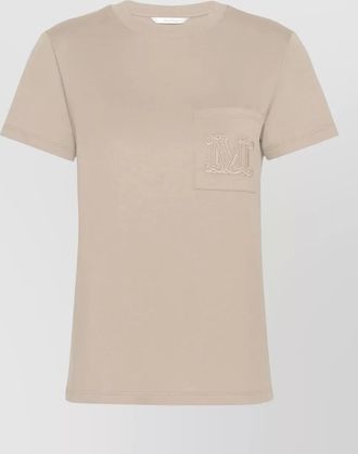 Max Mara ribbed crew neck short sleeve cotton t-shirt