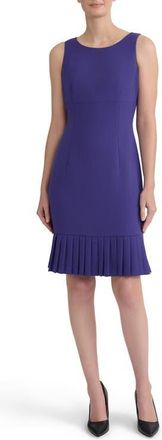 Kasper Pleated Sleeveless Sheath Dress in Regal Plum at Nordstrom, Size 10