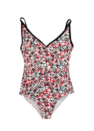 Louis Vuitton Red and White Monogram Swimsuit Size L