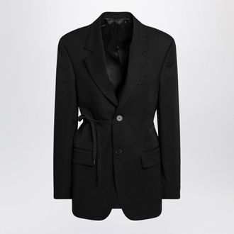 Balenciaga Black Jacket With Side Tie