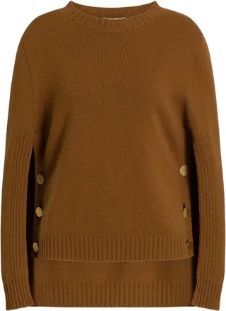 Alberta Ferretti Maglia Buttoned Wool-Blend Knit Sweater