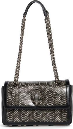 Kurt Geiger Kensington Kurt Flap Shoulder Bag in Black/White at Nordstrom Rack