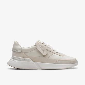 Clarks Craft Pace Witte Lederen Schoenen