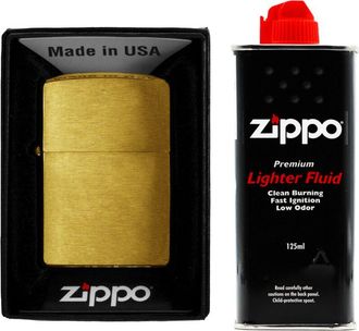 OEM Juego De Encendedores Zippo De Lat&oacute;n Cepillado A Gasolina Accesorios