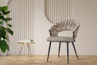 Kayoom Polsterstuhl »Stuhl Finesse 125 2er-Set, TOPSELLER! Flechtverarbeitung am Rücken« (Set) 2 Stk.2-er Set, angesagter Flechtoptik, bequem und stabil