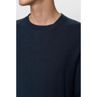 Anerkjendt Akebbe Katoen/Zijde Knit - Heren - Ronde hals truien - Blauw - 2XL - Katoen - Truien & Vesten
