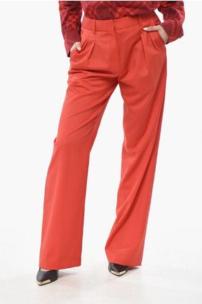Loulou Studio Straight-Fit Trousers SBIRU with 2 Pleats size 42