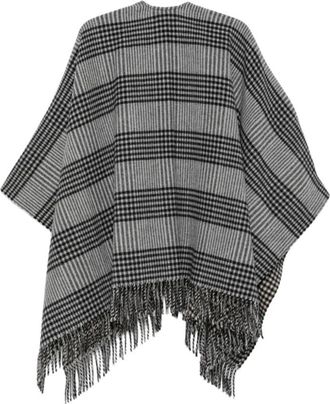 Woolrich Wool Check Cape - Dames - Wintersjaals - Veelkleurig - ONE Size - Wol - Accessoires