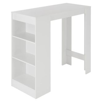 ML Design Mesa de bar ML-Design blanca, 110x50x103 cm, aglomerado