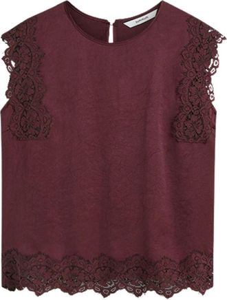Summum Zijdeachtige Casual Top - Dames - Tops zonder mouwen - Rood - S - Tops