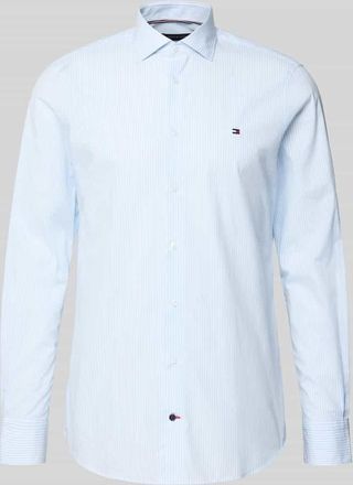 Tommy Hilfiger Tailored Slim Fit Businesshemd aus reiner Baumwolle in Bleu, Größe 38