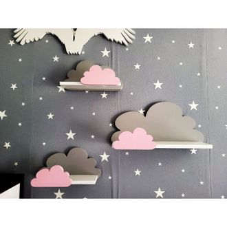 OEM Estantes Nube Set De 3 Fantasy Extra - Gris Galaxia Y Rosa