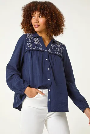 Roman Embroidered Yoke Shirt