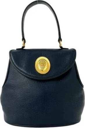 Dior Pre-owned Handbags, female, Blue, Size: ONE SIZE Pre-owned Leather Handbag