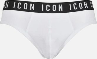 Dsquared2 Mens ICON Waistband Brief, White/black - Size: 32/33/32