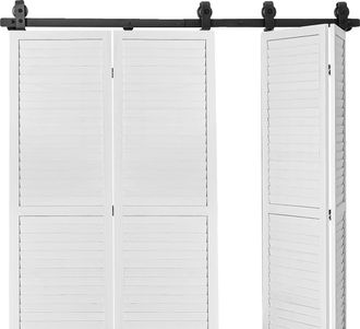 OEM Kit De Herrajes Para Puerta Corrediza De Granero, F&aacute;cil Instalaci&oacute;n, Funcionamiento Suave, 76 Pulgadas