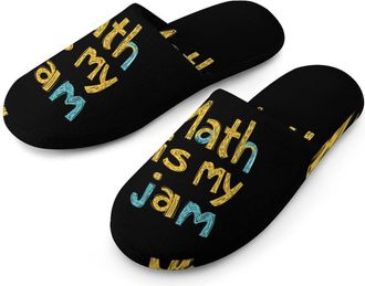 Generic Math Is My Jam Mens House Slippers Slip Indoor Slipper On Shoes Warm Outdoor