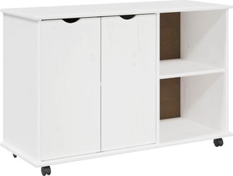 vidaXL Gabinete Rodante 100 X 39 X 65,5 Cm Madera De Pino Macizo Vidaxl