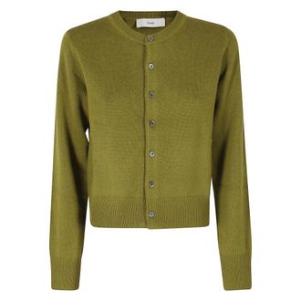 Dunst Gebreid vest met ronde hals - Dames - Truien - Groen - Maat: L Zijde
