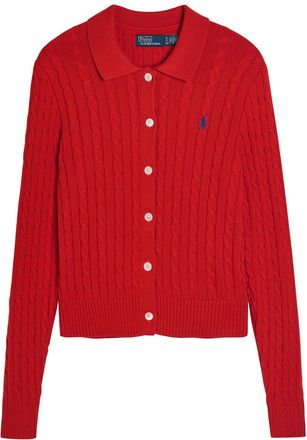 Polo Ralph Lauren Logo-embroidered Cable-knit Cotton Cardigan - Orange - XL (UK16 / XL)
