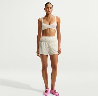 Nike Womens SKIMS Stretch Nylon Runner Shorts in White | IU2226-108