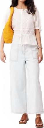 FRNCH Womens Anays Woven Blouse Top In Cream