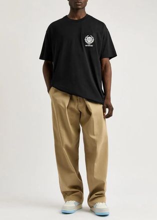 Givenchy Mens Crest Logo T-Shirt in Black Cotton - Size Small