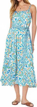 Current Air Printed Camisole Midi Dress In Blue Multi