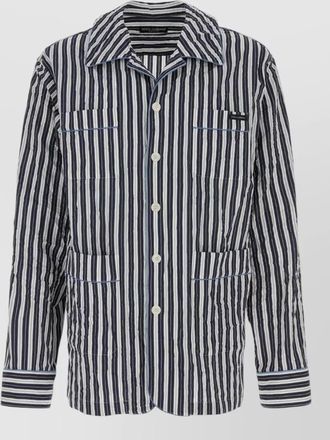 Dolce & Gabbana viscose blend shirt collar stripes pockets