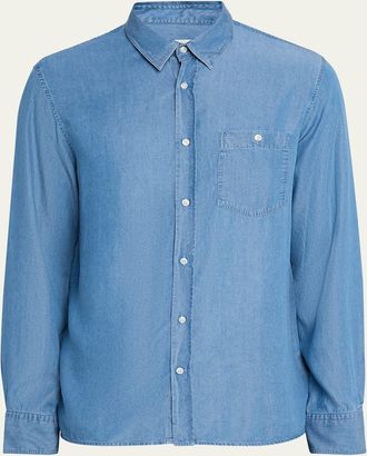 Officine Générale Mens Alex Lyocell Pocket Button-Down Shirt