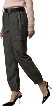 Kocca Broeken, Dames, Grijs, M, Cargo Stijl Relaxte Fit Broek