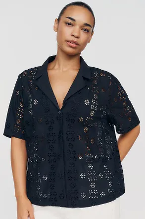 English Factory Short-Sleeve Eyelet Top