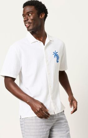 Fat Face FatFace White Short Sleeve Relaxed Fit Graphic Placement Embroidery Shirt