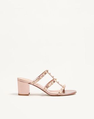 Valentino Garavani Rockstud Slide Sandal In Laminated Nappa Leather 60Mm Wo