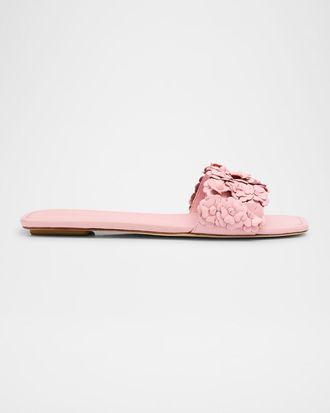 Stuart Weitzman Meadow Flower Leather Slides