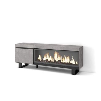 Skraut Home Skraut Home - Mueble Tv, Televisi&oacute;n, Muebles De Sal&oacute;n, Almacenaje, 160, Para Tv Hasta 65, Chimenea El&eacute;ctrica Xxl, Dise&ntilde;o Industrial, Estilo Moderno, G