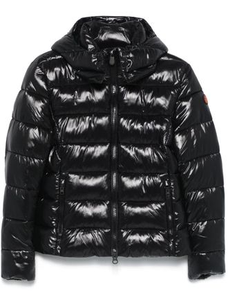 Save The Duck Cosmary quilted hooded jacket - women - Recycled Polyester/Recycled Nylon/Recycled Nylon - 4 - Black