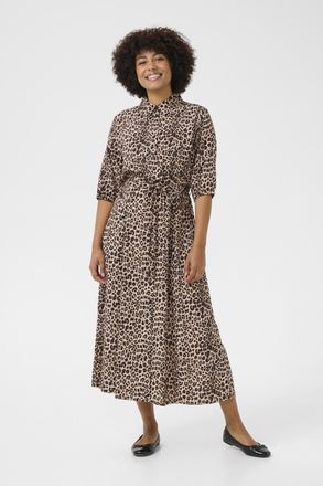 Cream Jurk Feminine Animal Neutral animal